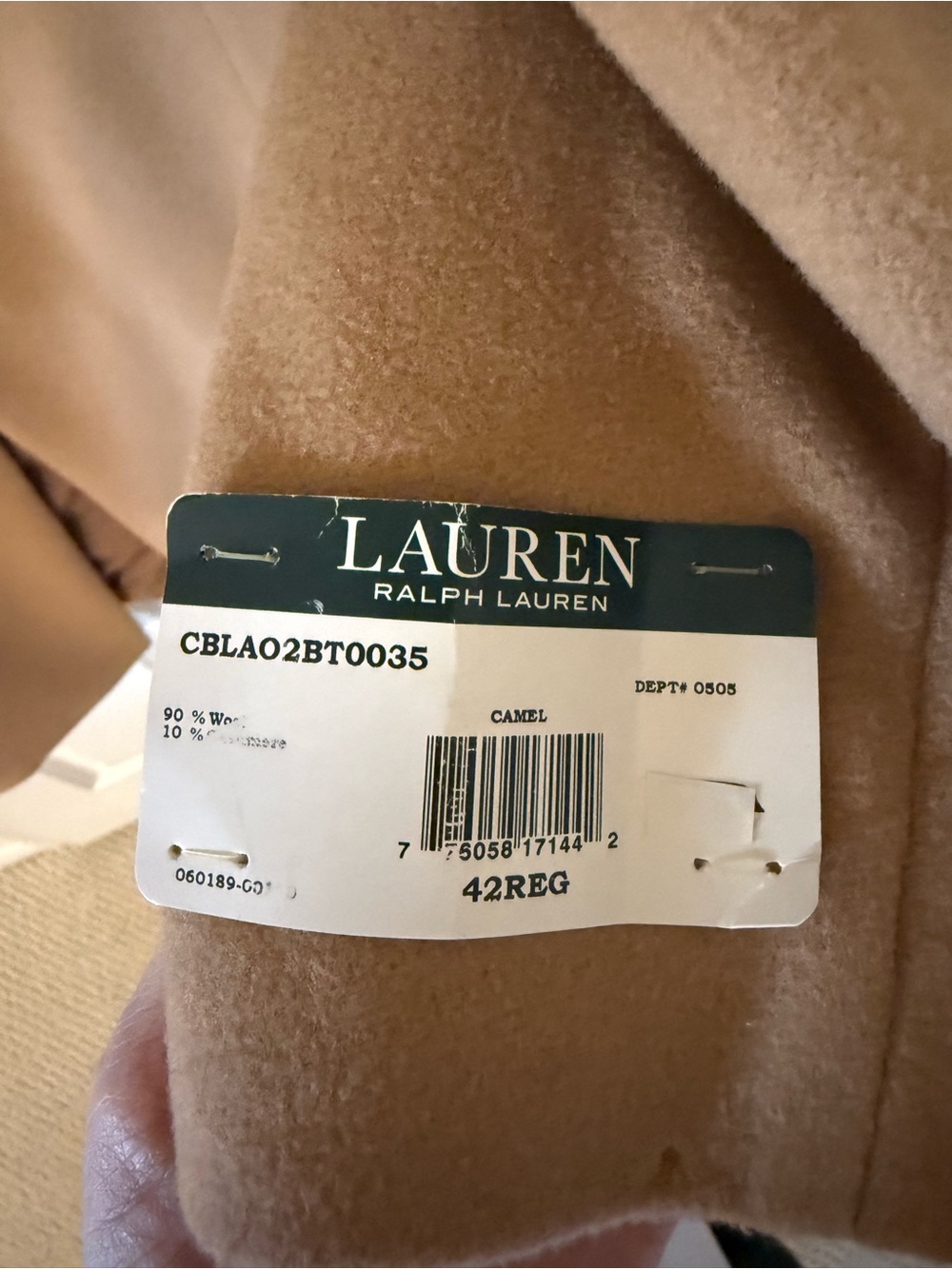 Ralph Lauren Men's Camel Columbia overcoat. Wool and cashmere Trench Coat - Picture 3 of 11